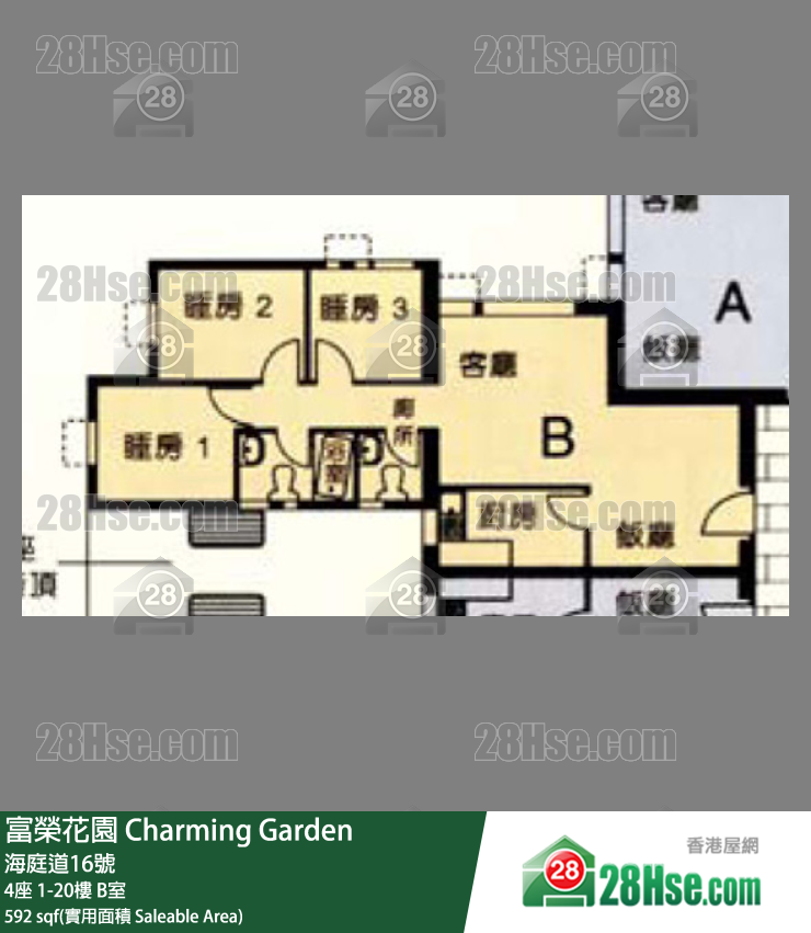 富榮花園 4座5樓 B室 平面圖