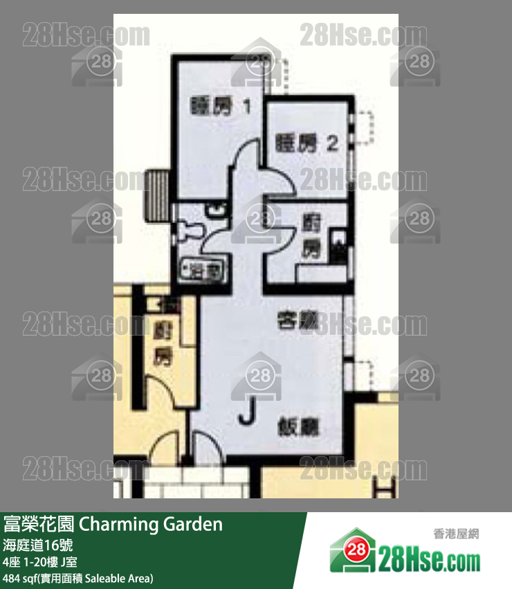 富榮花園 4座12樓 J室 平面圖