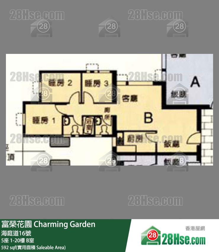 富榮花園 5座15樓 B室 平面圖