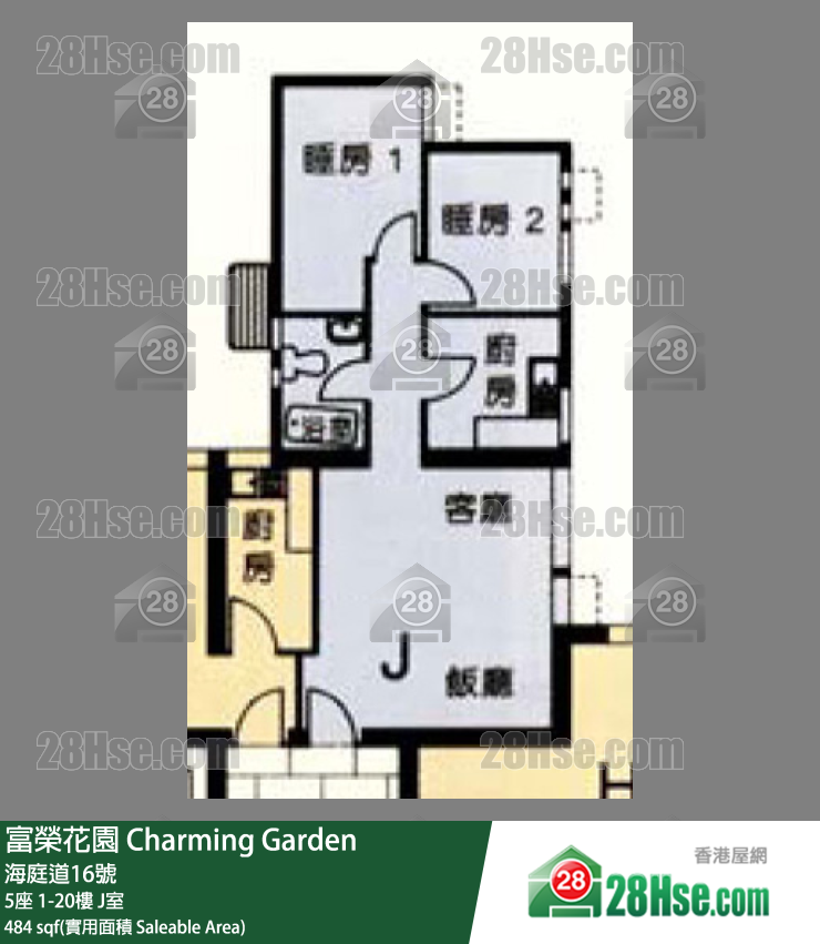 富榮花園 5座2樓 J室 平面圖