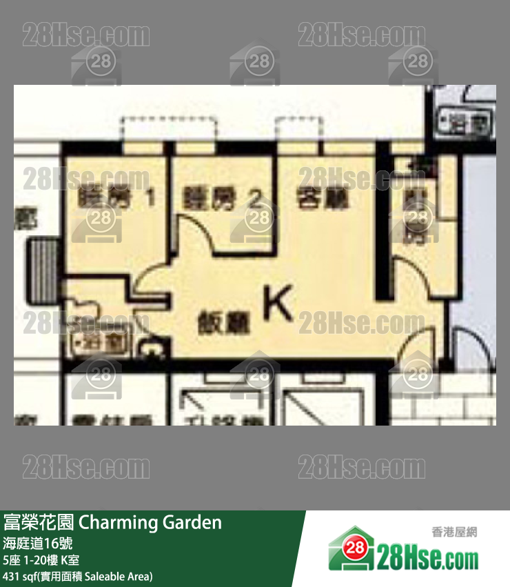 富榮花園 5座15樓 K室 平面圖