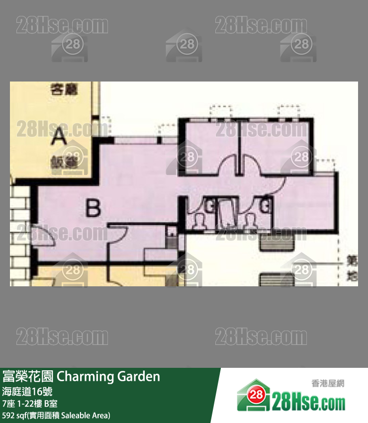 富榮花園 7座15樓 B室 平面圖