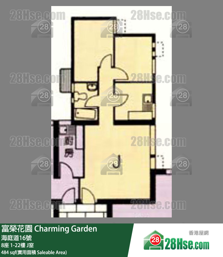 富榮花園 8座18樓 J室 平面圖