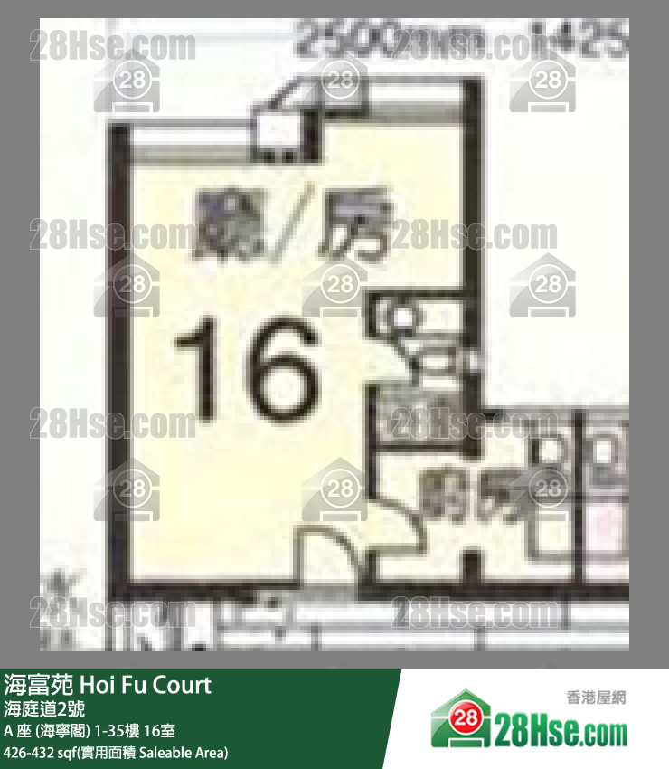 海富苑 A 座 (海宁阁)29楼 16室 平面图