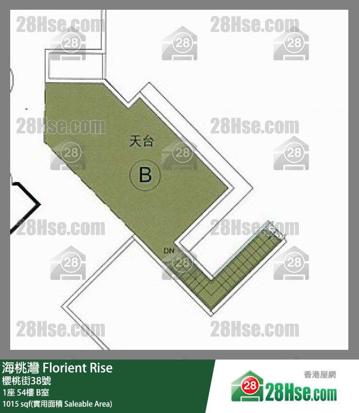 海桃灣  1座54樓 B室 平面圖