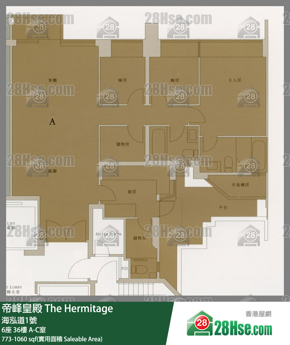 帝峰皇殿 6座36樓 B室 平面圖