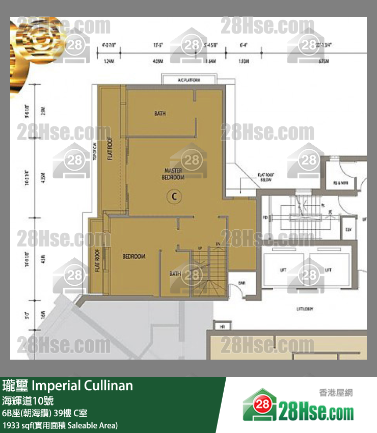瓏壐 6B座(朝海鑽) 39樓 C室 平面圖