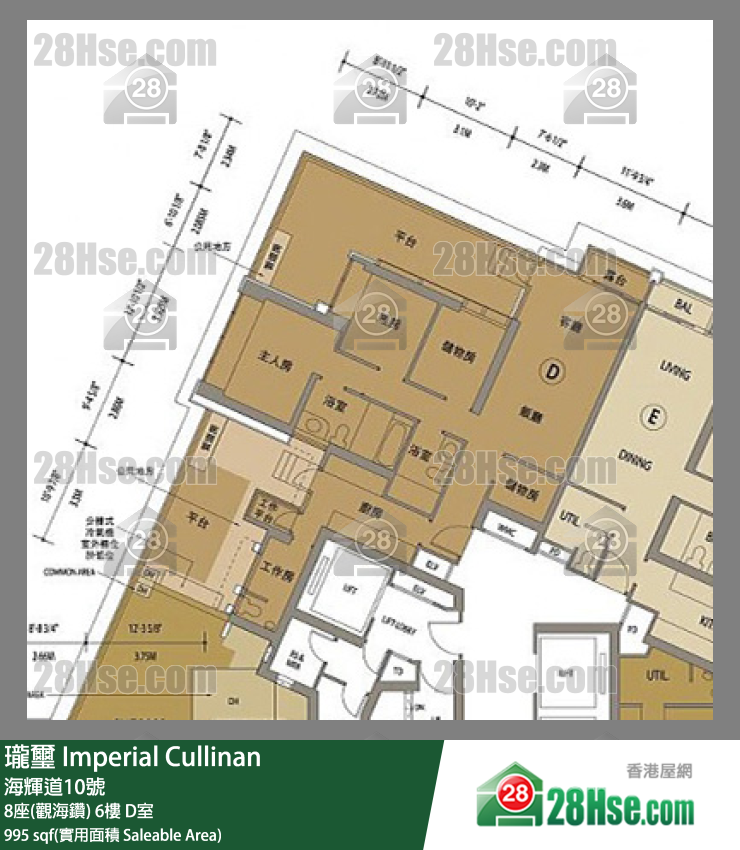 瓏壐 8座(觀海鑽)6樓 D室 平面圖