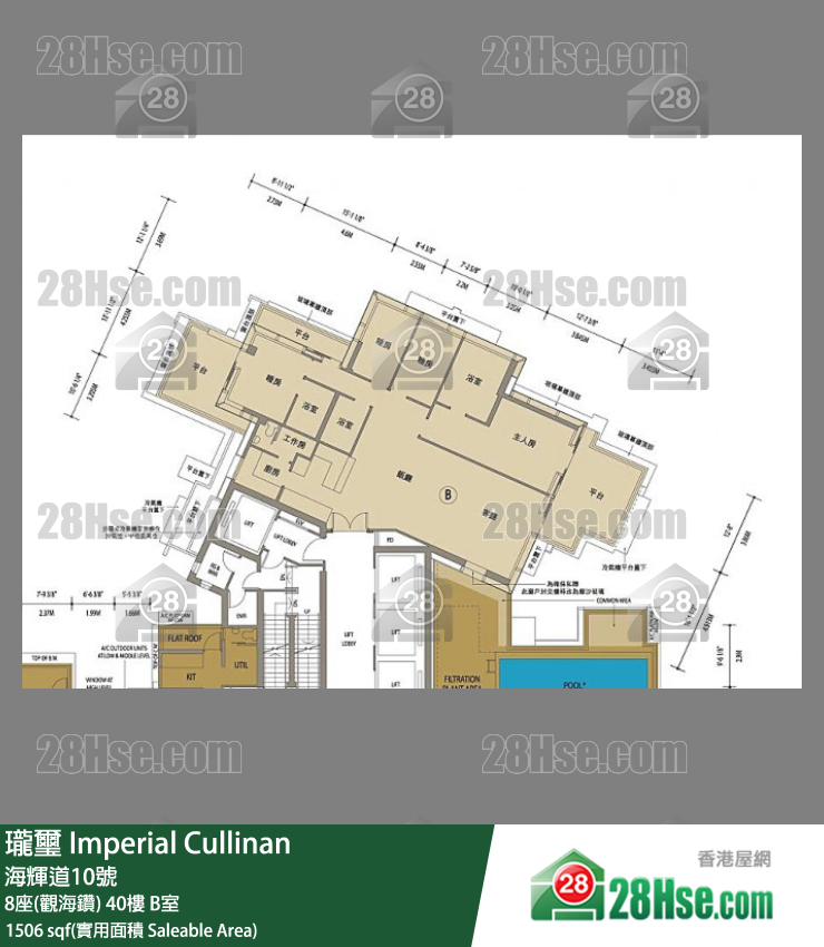 瓏壐 8座(觀海鑽) 40樓 B室 平面圖