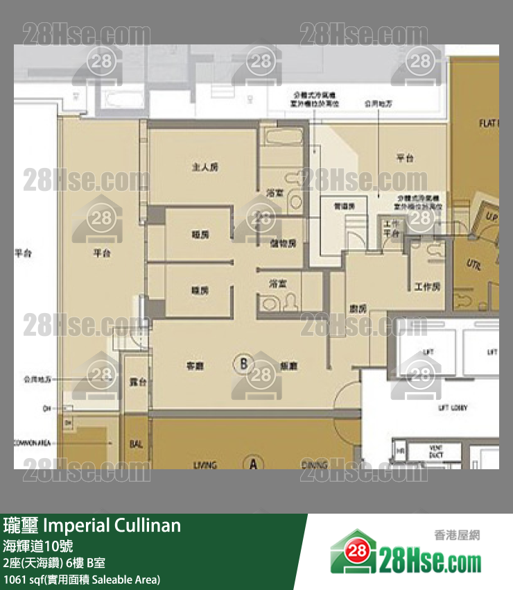 瓏壐 2座(天海鑽)6樓 B室 平面圖