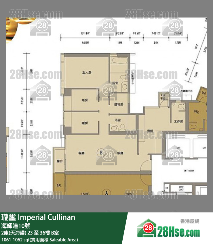 瓏壐 2座(天海鑽) 27樓 B室 平面圖