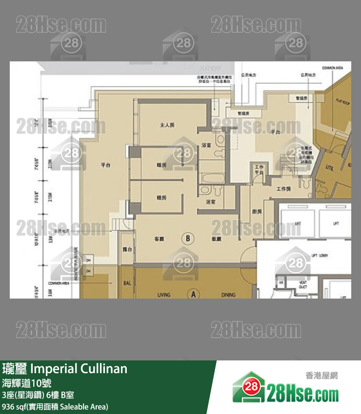 瓏壐 3座(星海鑽)6樓 B室 平面圖