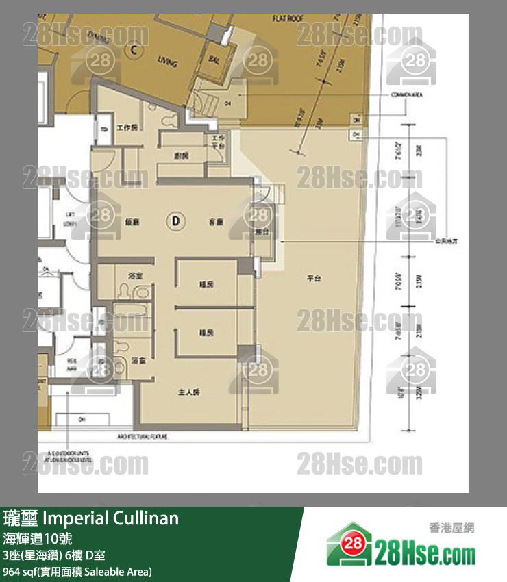 瓏壐 3座(星海鑽)6樓 D室 平面圖