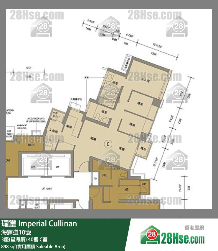 瓏壐 3座(星海鑽)40樓 C室 平面圖