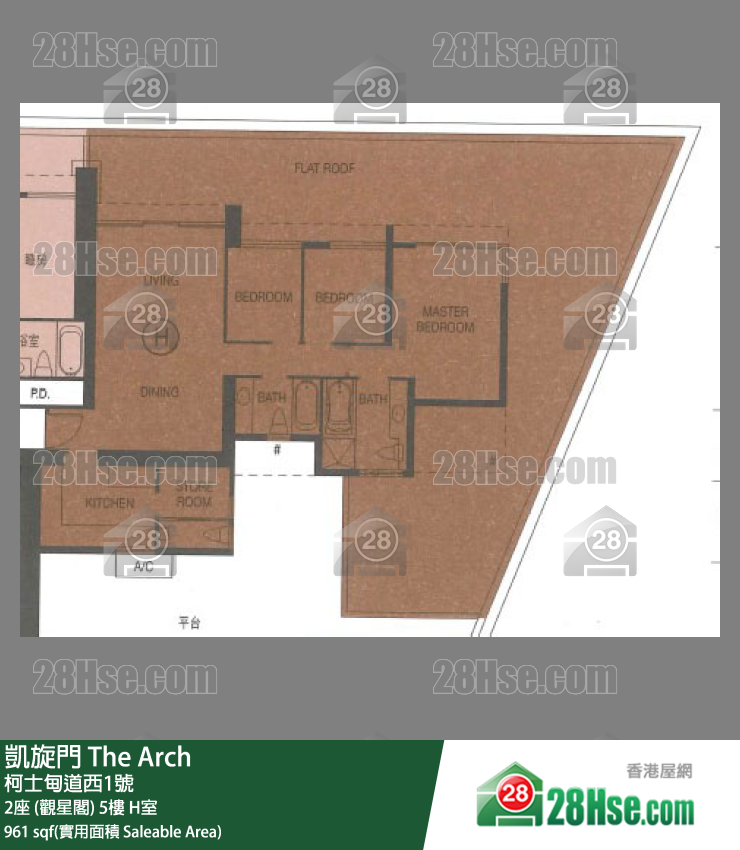 凱旋門 2座 (觀星閣)5樓 H室 平面圖