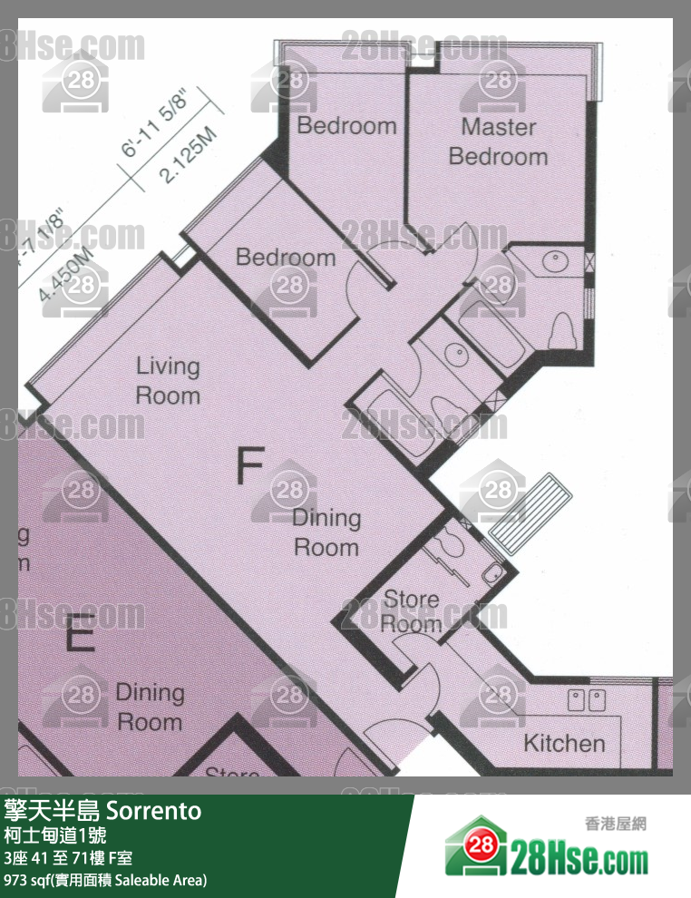 擎天半島 3座53樓 F室 平面圖