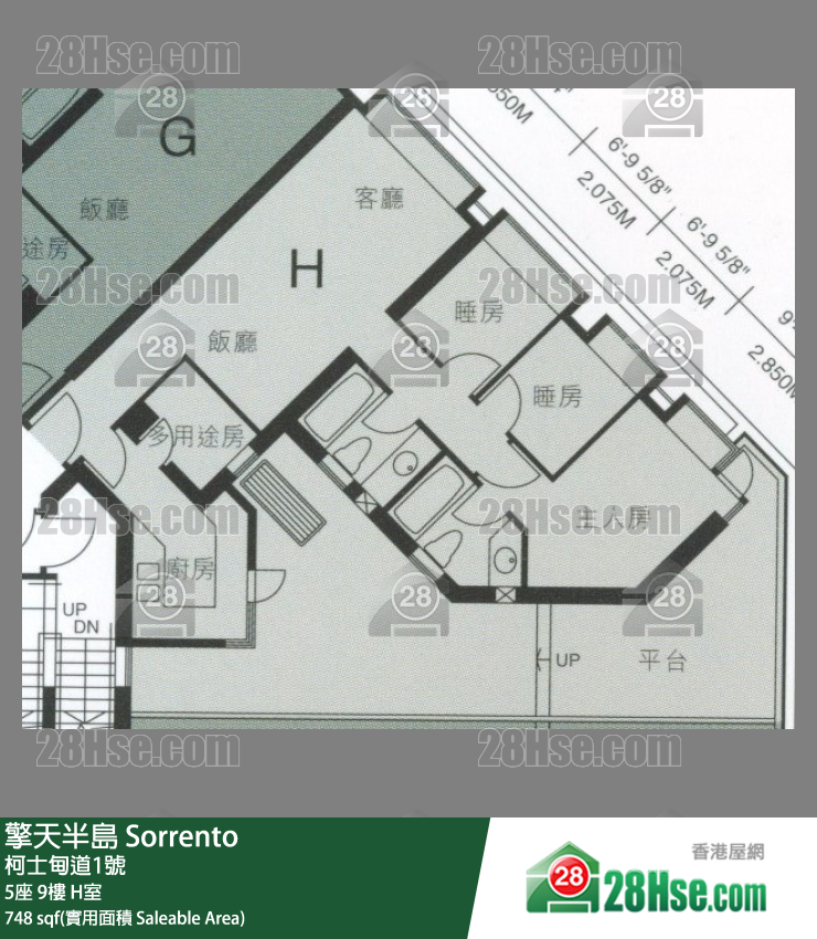 擎天半島 5座 9樓 H室 平面圖
