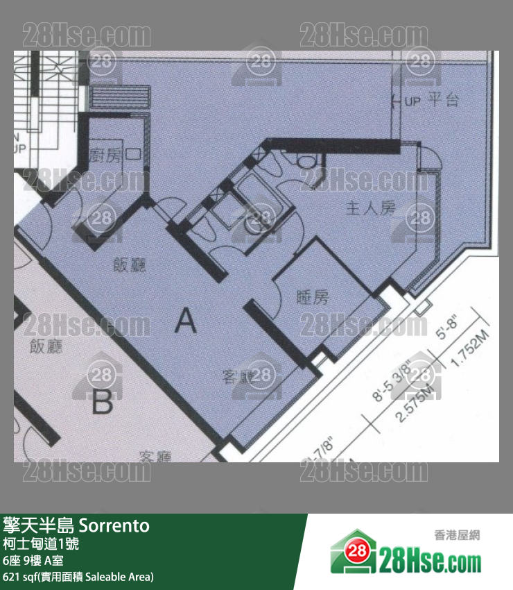 擎天半島 6座9樓 A室 平面圖
