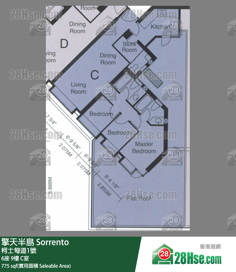 擎天半岛 6座9楼 C室 平面图