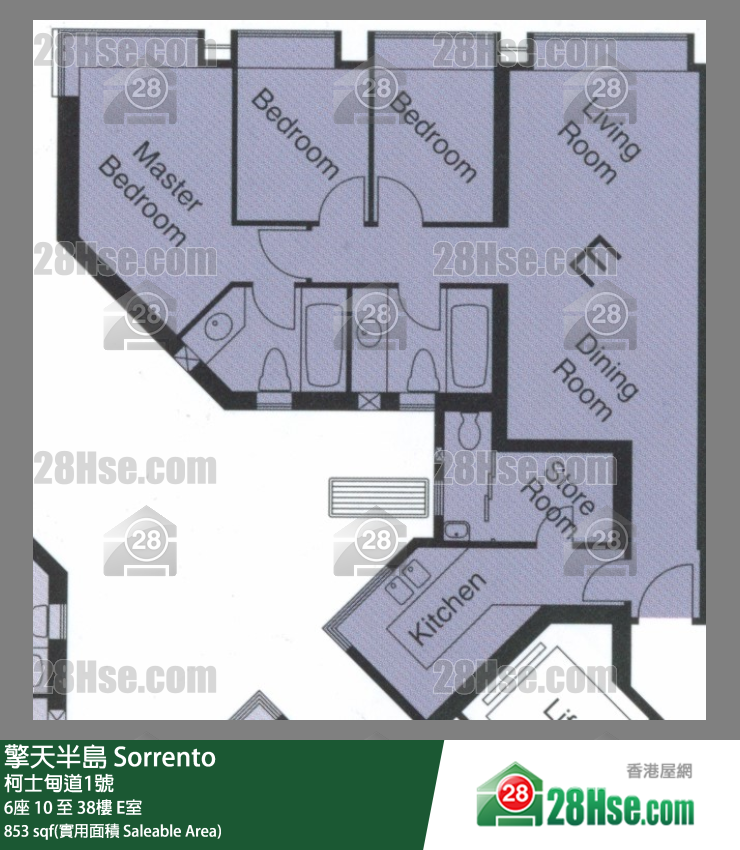 擎天半岛 单位平面图(由 28Hse 提供)