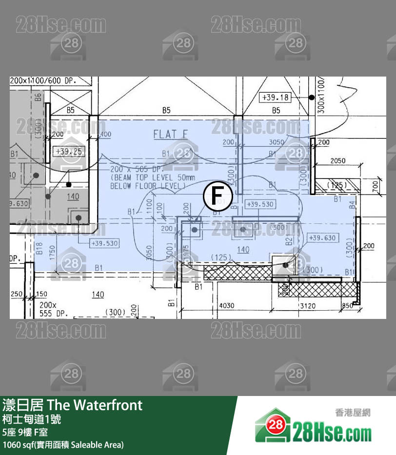 漾日居 5座 9樓 F室 平面圖