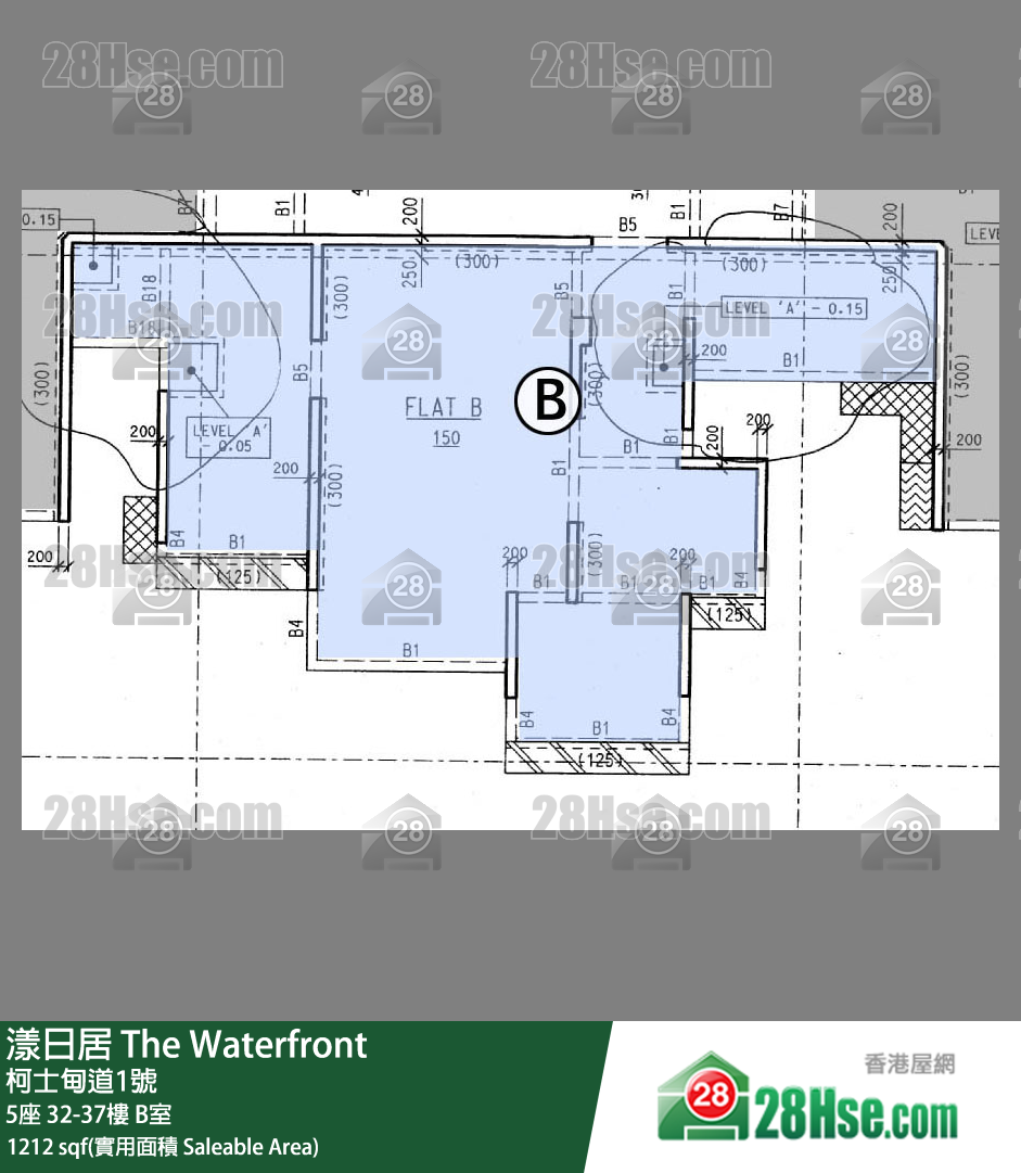 漾日居 5座37樓 B室 平面圖