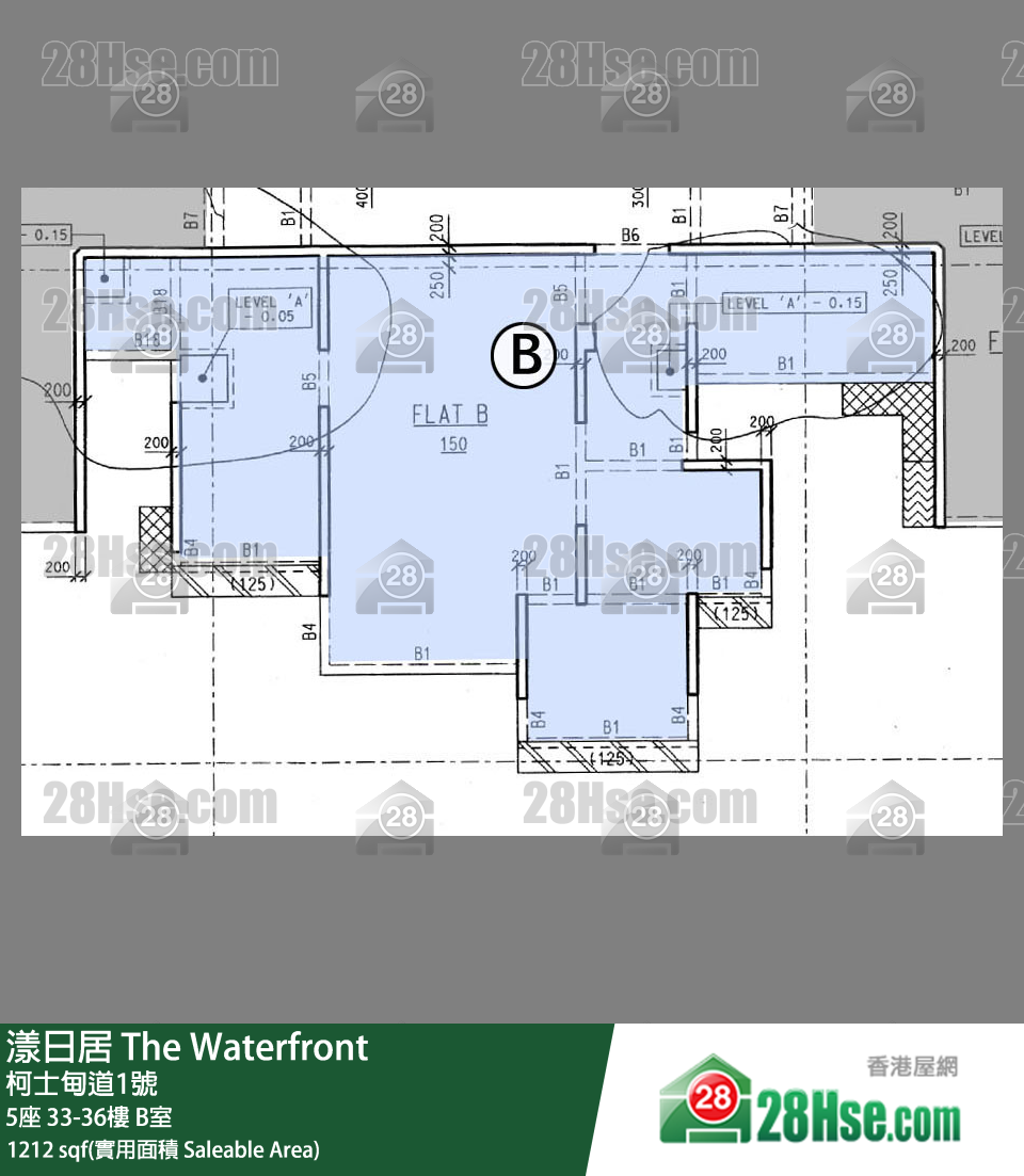 漾日居 5座33樓 B室 平面圖