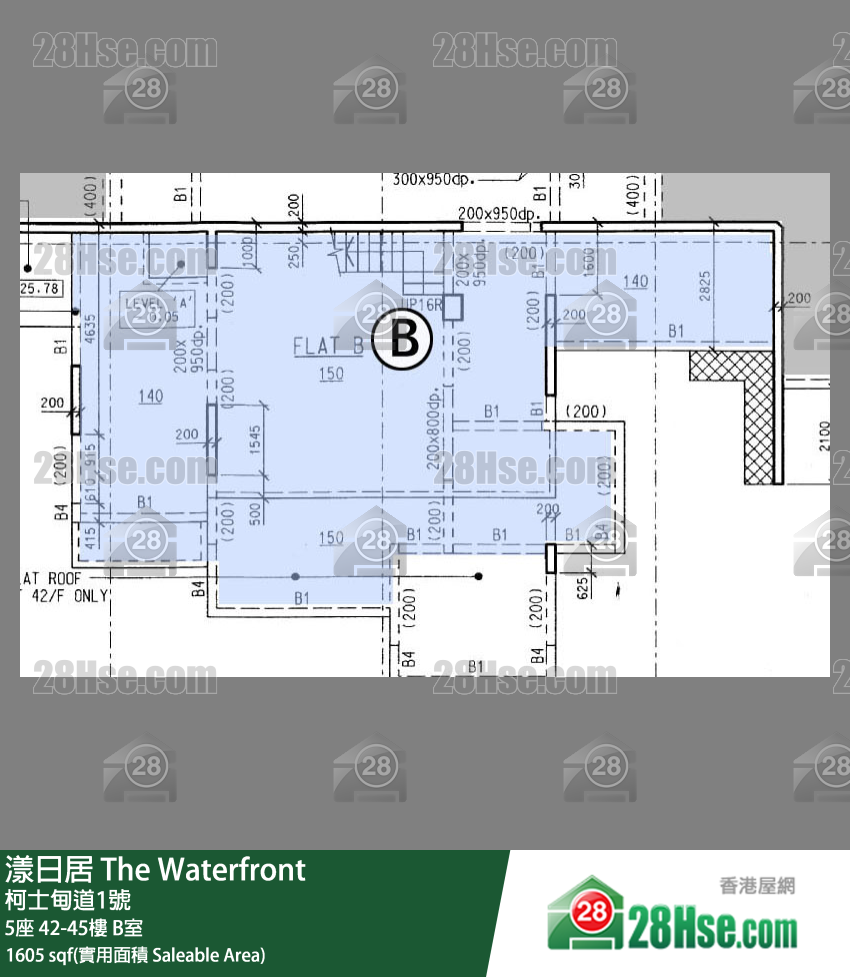 漾日居 5座 42樓 B室 平面圖