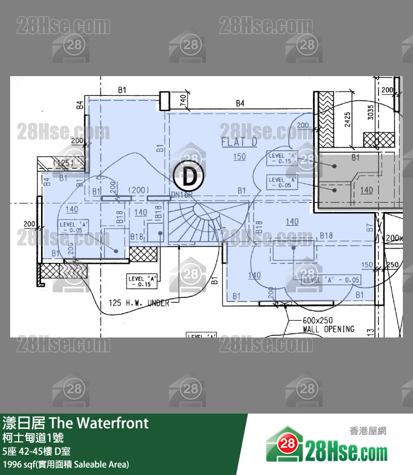 漾日居 5座 42樓 D室 平面圖