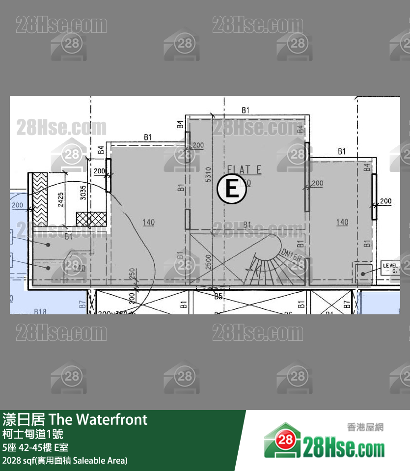 漾日居 5座45樓 E室 平面圖