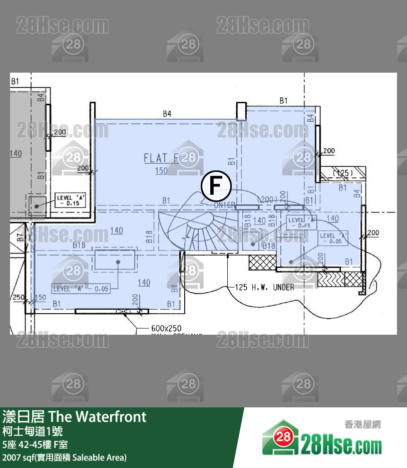 漾日居 5座45樓 F室 平面圖
