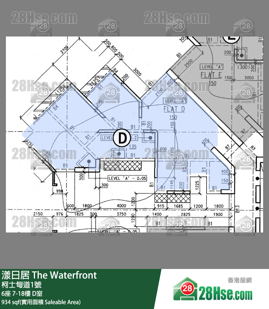 漾日居 6座13樓 D室 平面圖