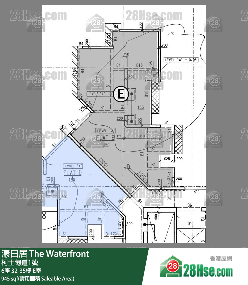 漾日居 6座32樓 E室 平面圖
