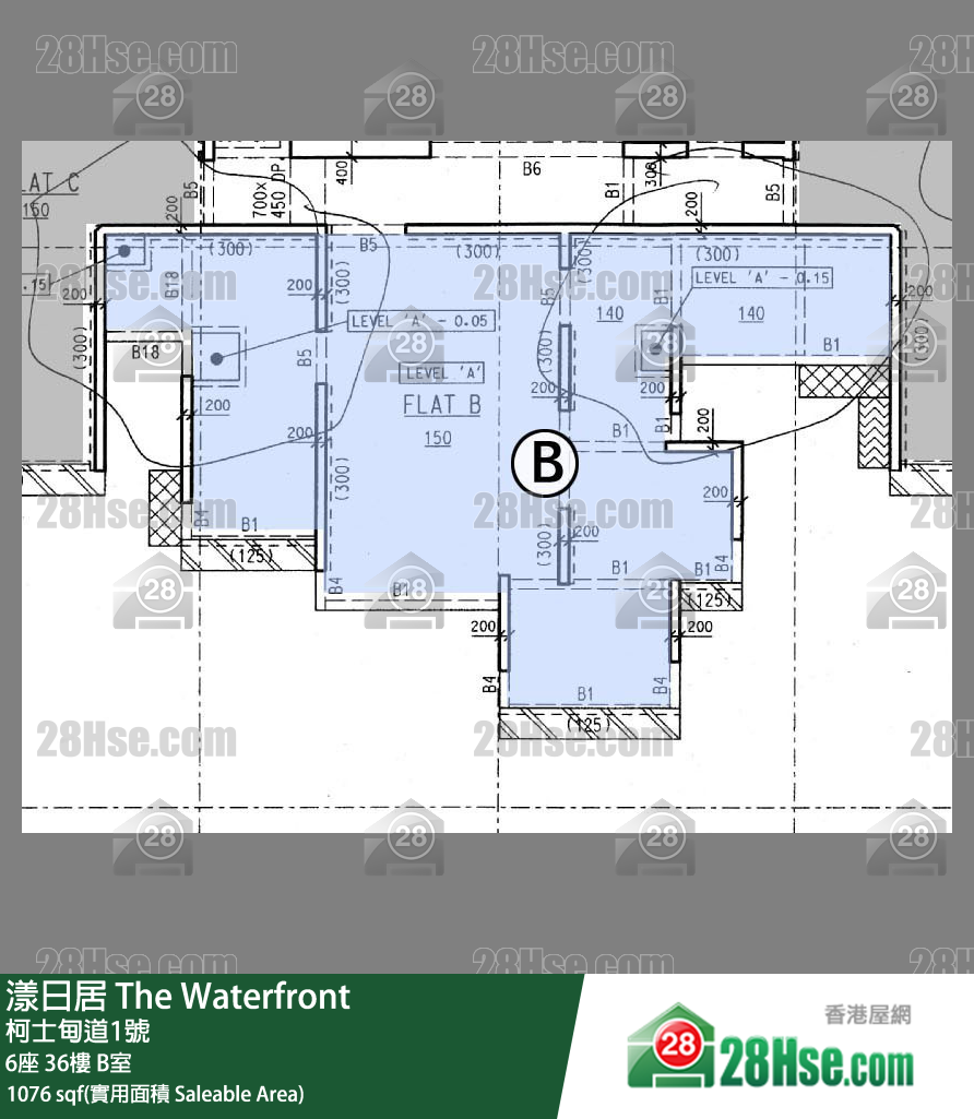 漾日居 6座36樓 B室 平面圖