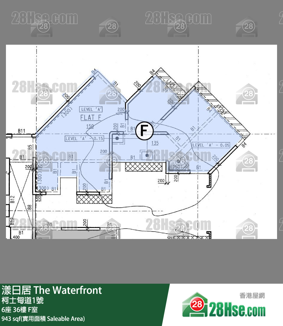 漾日居 6座 36樓 F室 平面圖