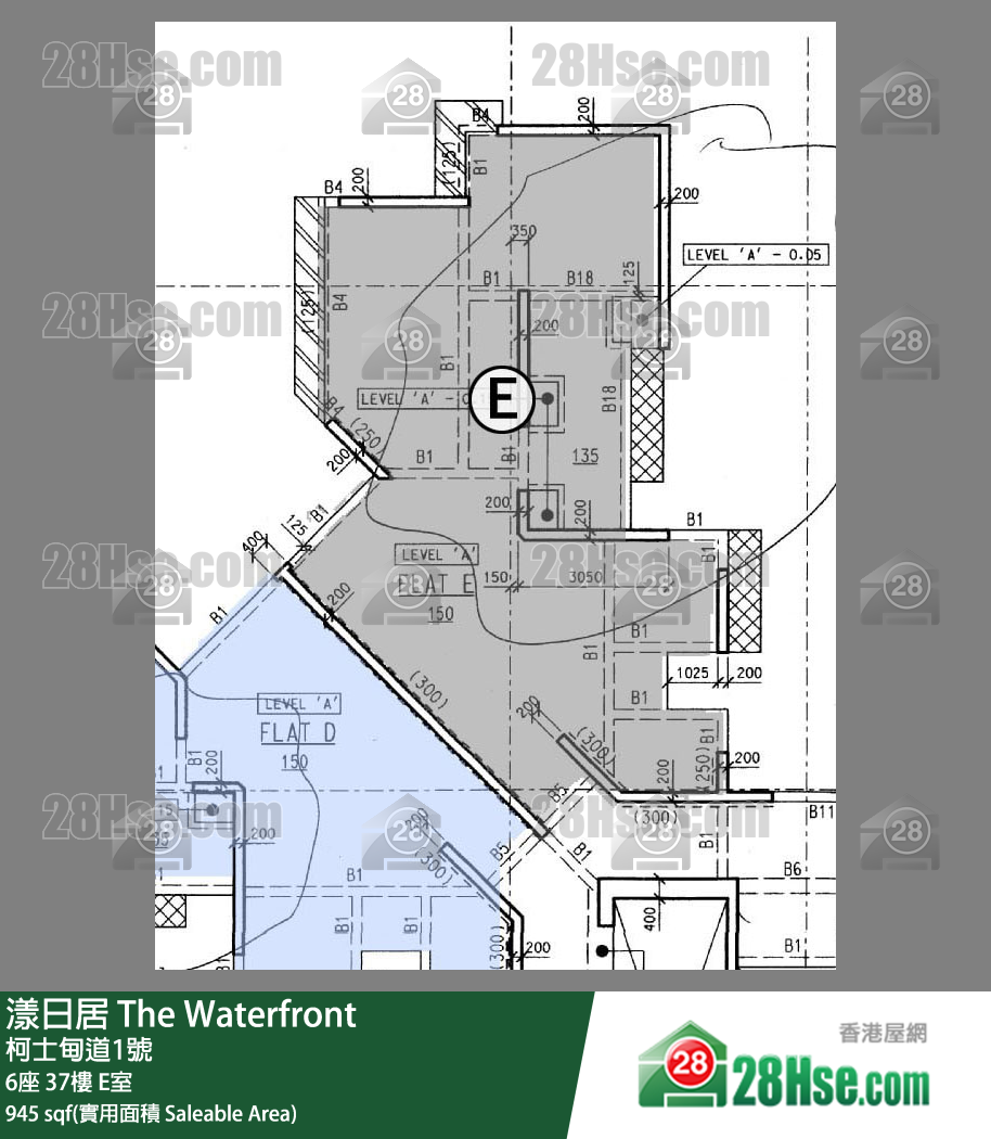 漾日居 6座37樓 E室 平面圖