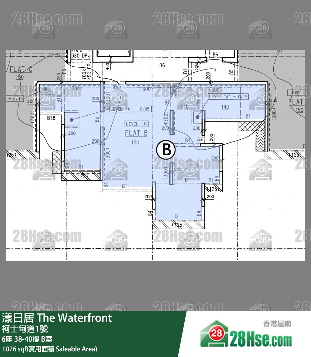 漾日居 6座38樓 B室 平面圖