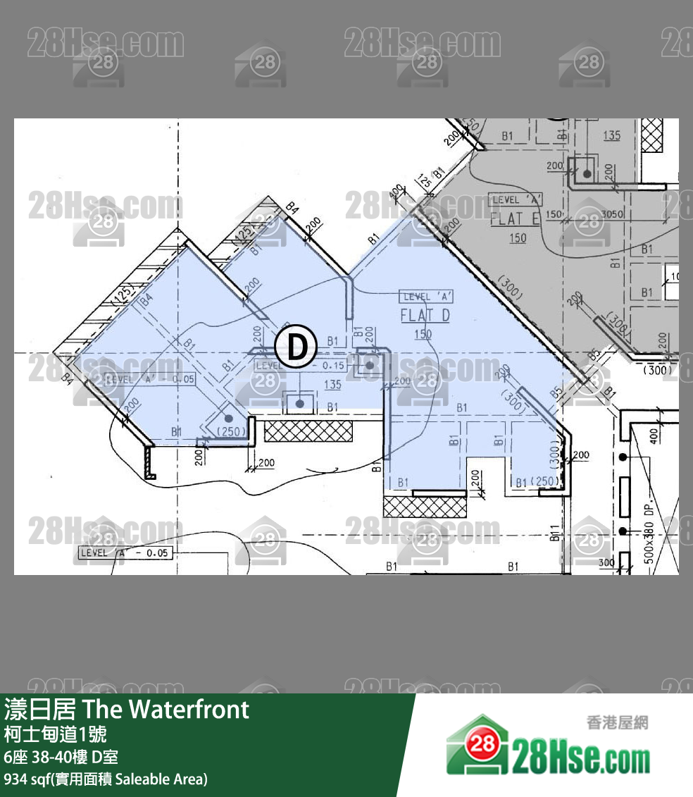 漾日居 6座 40樓 D室 平面圖