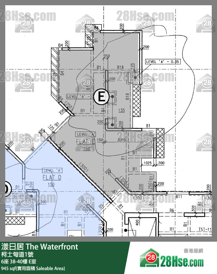 漾日居 6座38樓 E室 平面圖