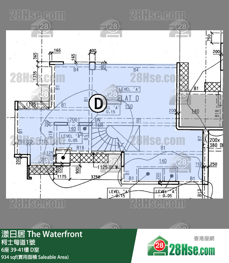 漾日居 6座39樓 D室 平面圖