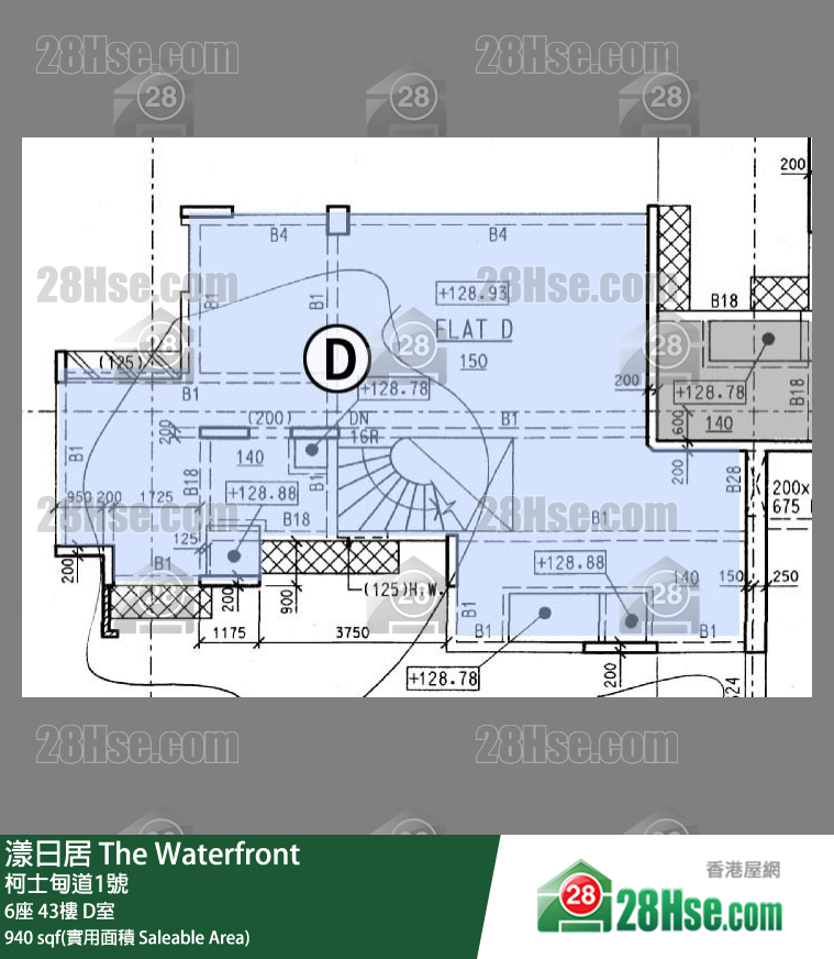 漾日居 6座43樓 D室 平面圖