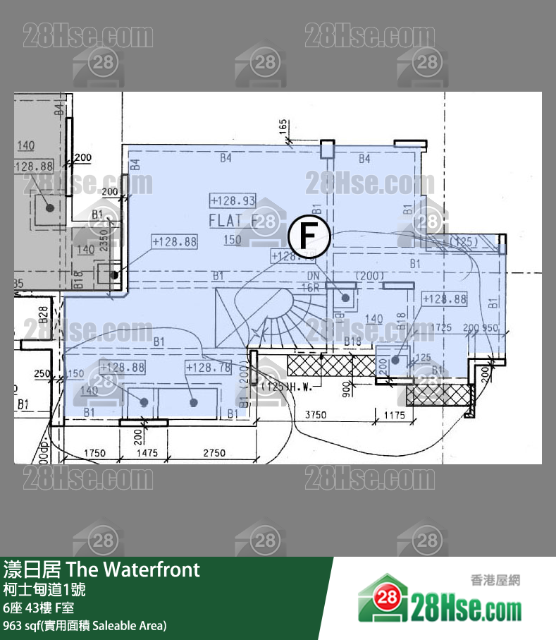 漾日居 6座 43樓 F室 平面圖