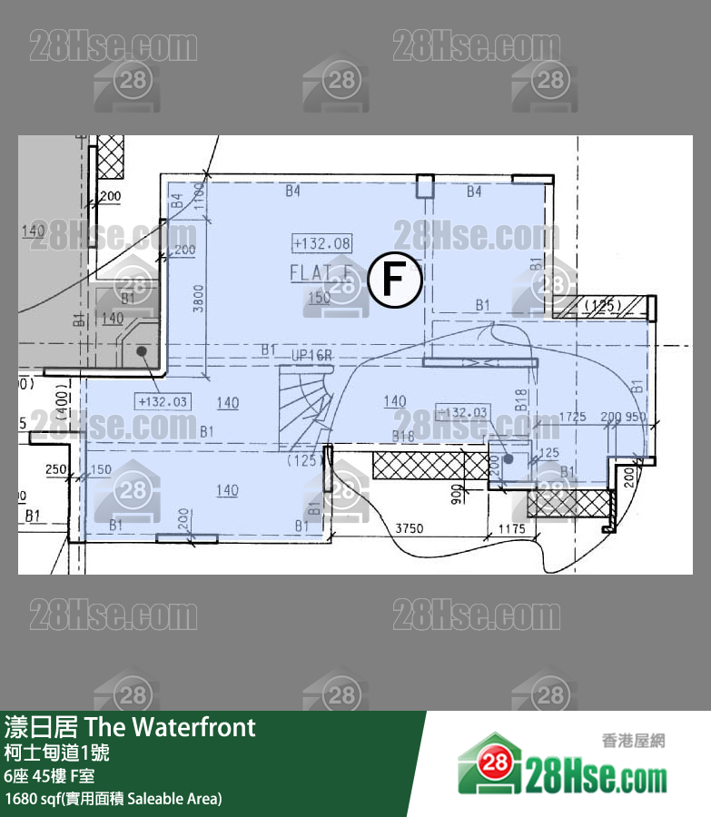 漾日居 6座45樓 F室 平面圖