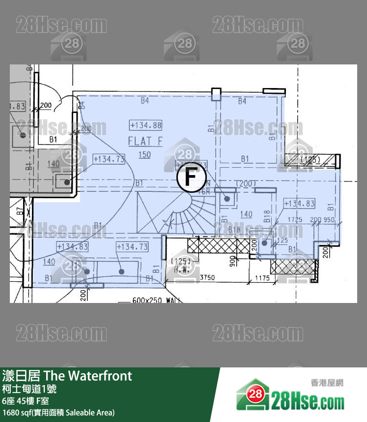 漾日居 6座45樓 F室 平面圖