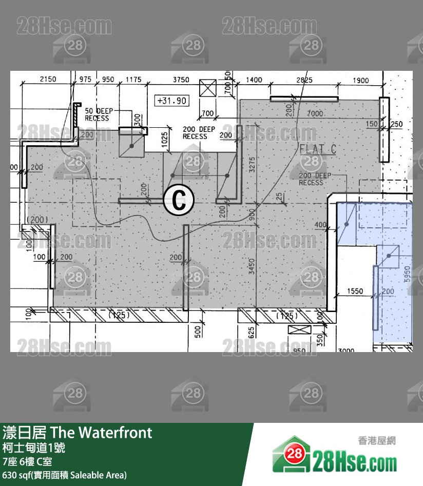 漾日居 7座6樓 C室 平面圖