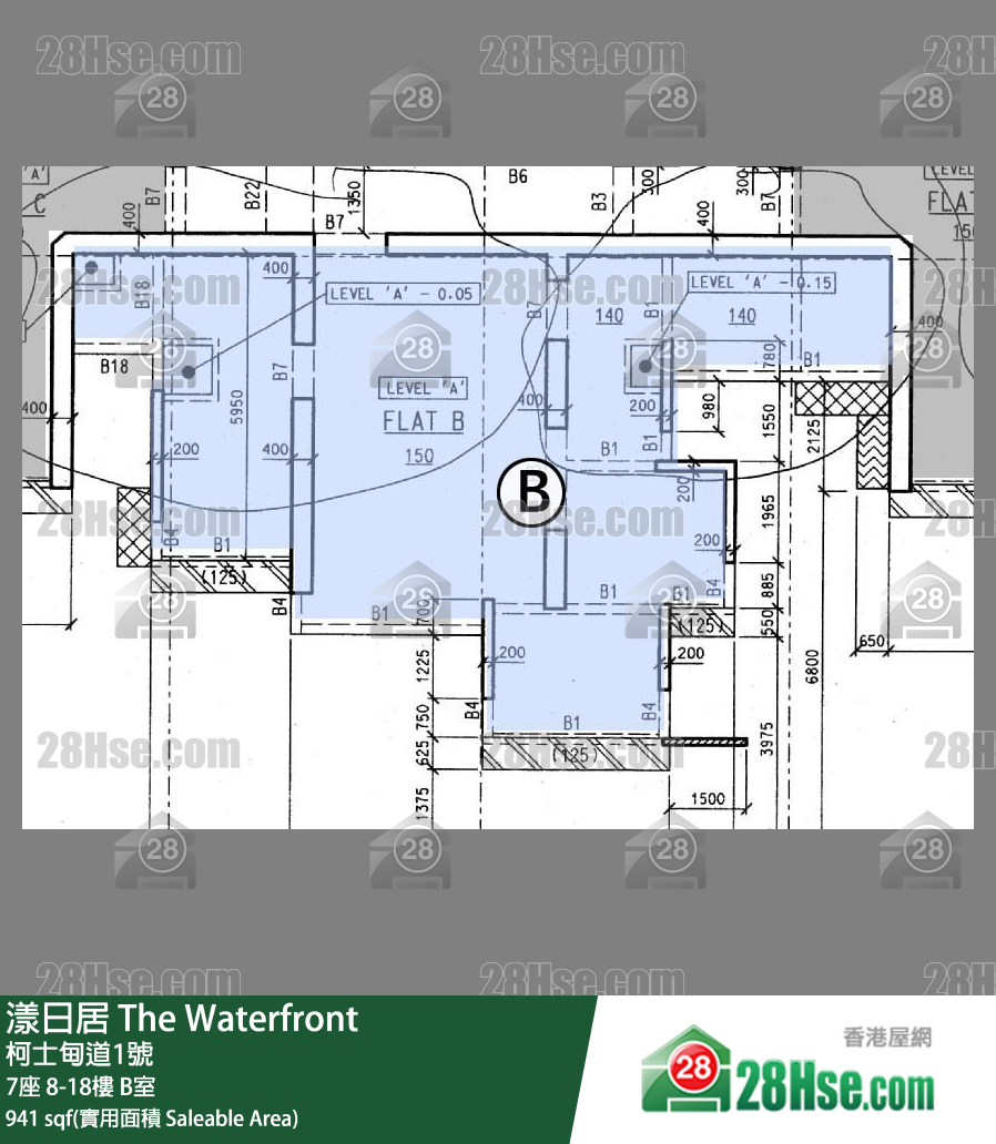 漾日居 7座8樓 B室 平面圖