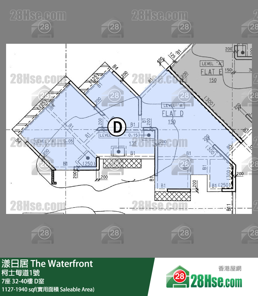 漾日居 7座33樓 D室 平面圖