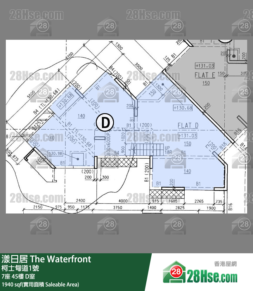漾日居 7座45楼 D室 平面图