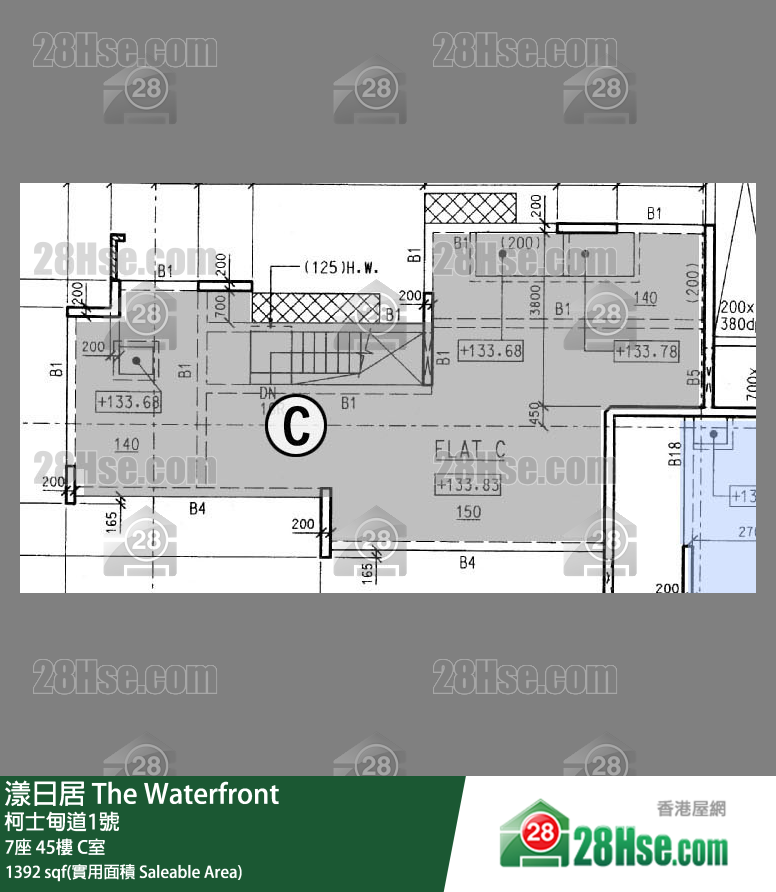 漾日居 7座45樓 C室 平面圖