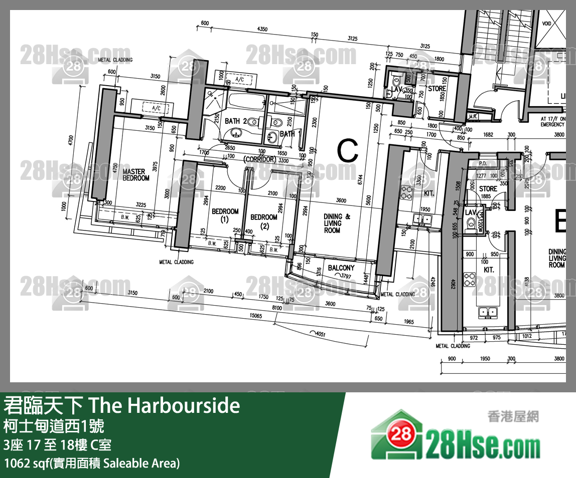 君臨天下 3座18樓 C室 平面圖